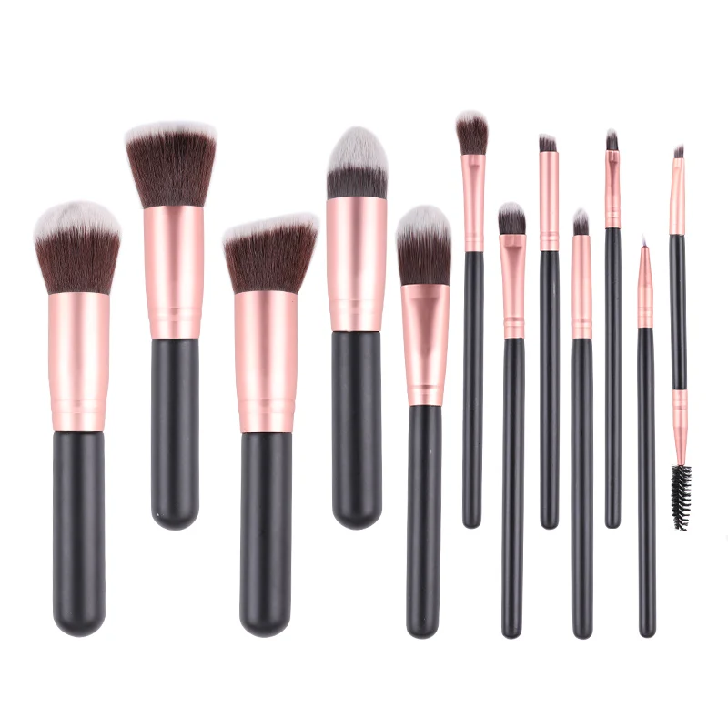 Кисти для макияжа CHMAKE цвета розовое золото/черный Профессиональные кисти набор