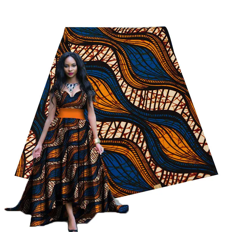 

Polyester African Wax Printed Fabric Patchwork For Dress Sewing Crafts DIY Material Breathable Tissu High Quality Africa Pagne