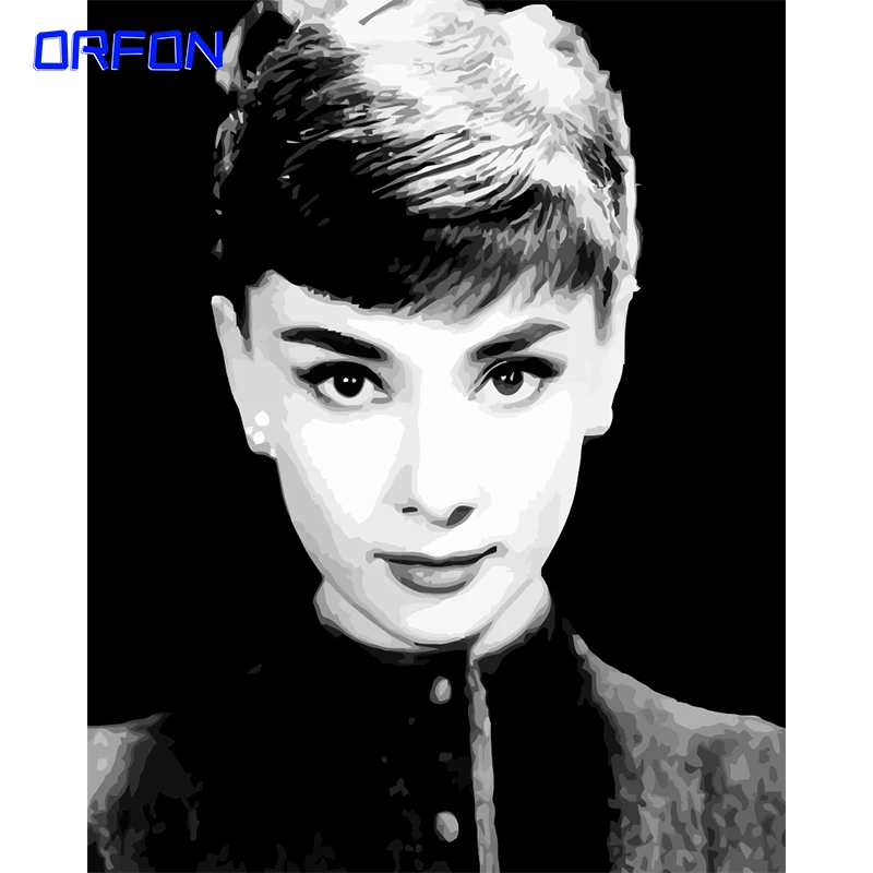 

ORFON рамка Хепберн DIY Набор для рисования по номерам Рисунок Картина акриловая живопись и каллиграфия уникальный подарок для дома