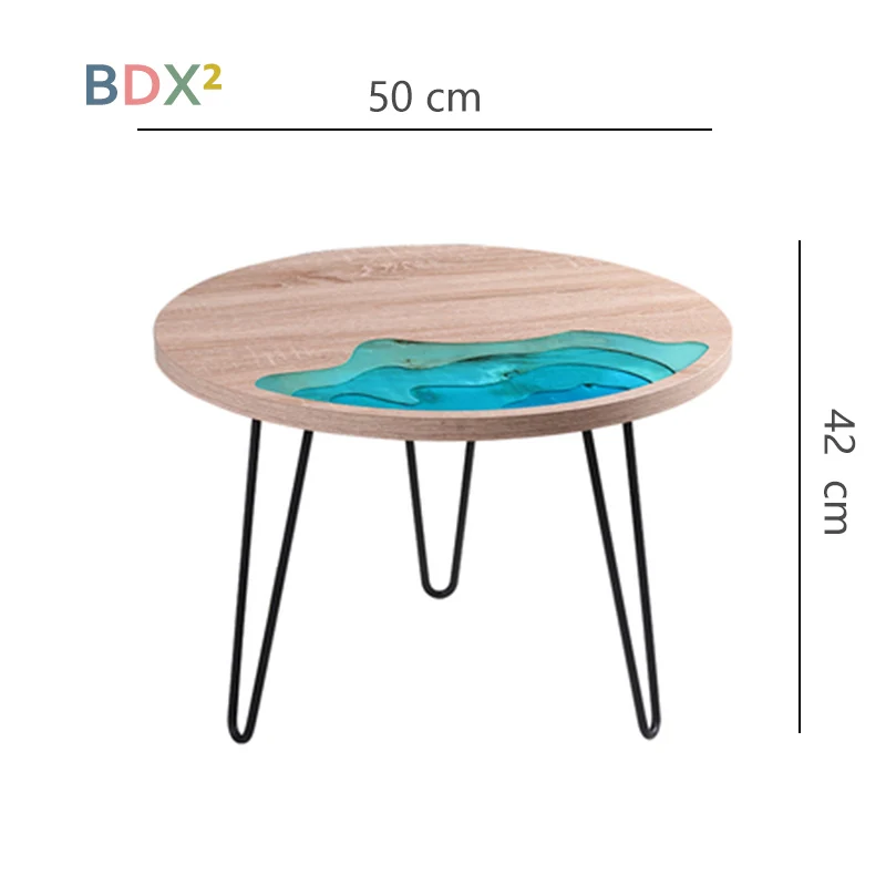 Wood grain 1 50cm Креативный деревянный круглый журнальный столик для реки, угловой столик, современный меламин, экологический декоративный домашний стол - Цвет: Wood grain 1 50cm