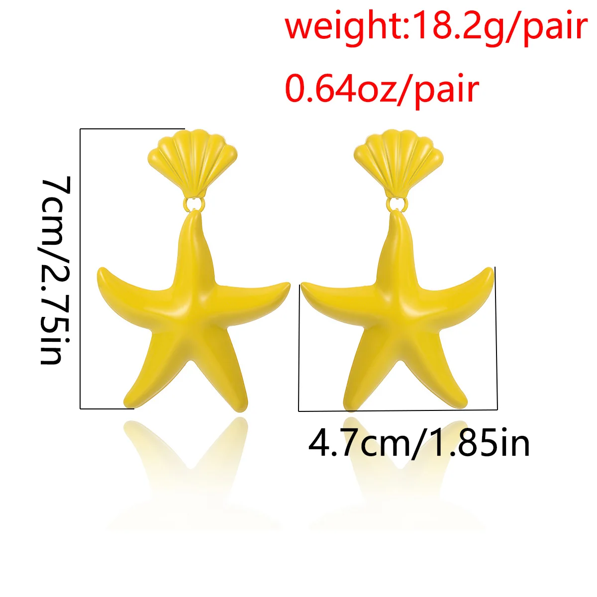 Золотые серьги гвоздики в форме больших звезд простые на море пляжный стиль
