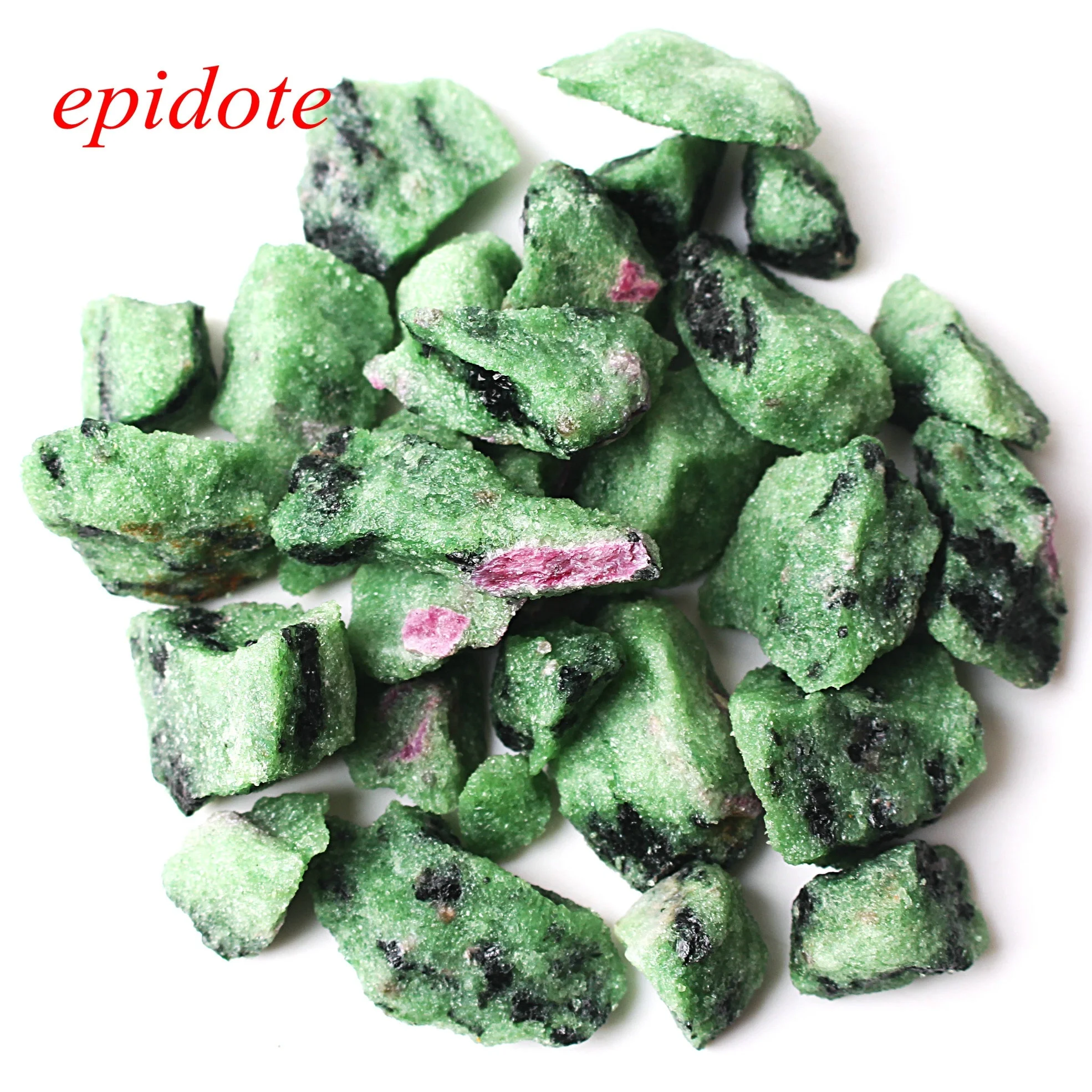 Epidote 1 лот/100 г натуральный кристалл грубый камень научно-исследовательский образец минерала красочный кварцевый Целительный Декор рейки заживление - Цвет: Epidote