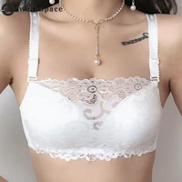 2021 new girl strapless bra with spring summer autumn and winter no rims girl gathered thin bra sneaked away shirt