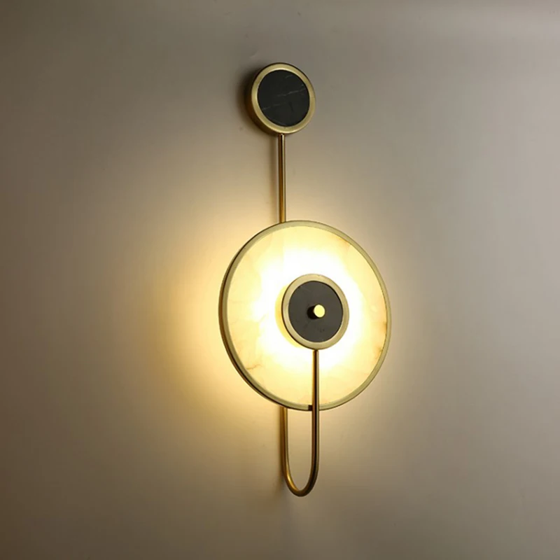 

Декоративный Мраморный Настенный светильник Kobuc в китайском стиле для гостиной, 10 Вт, креативный роскошный медный Настенный бра для отеля, в...