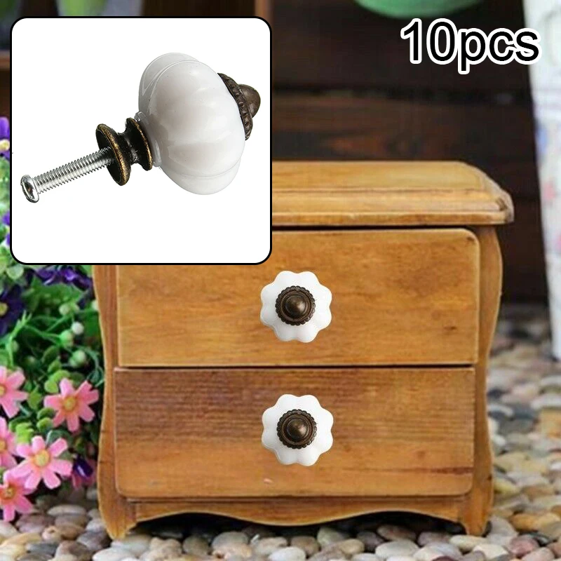 10pcs Vintage Cabinet Knobs Screws 32mmx36mm Home Furniture Pull Handles Drawer Door Decoration | Обустройство дома