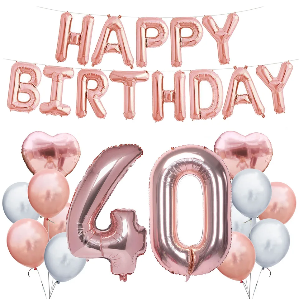 No.52 Amawill, розовое золото, для взрослых, 50 лет, с днем рождения, фольга, шар, день рождения, вечеринка, украшения, 50 лет, юбилей, принадлежности, 75D - Цвет: No.52