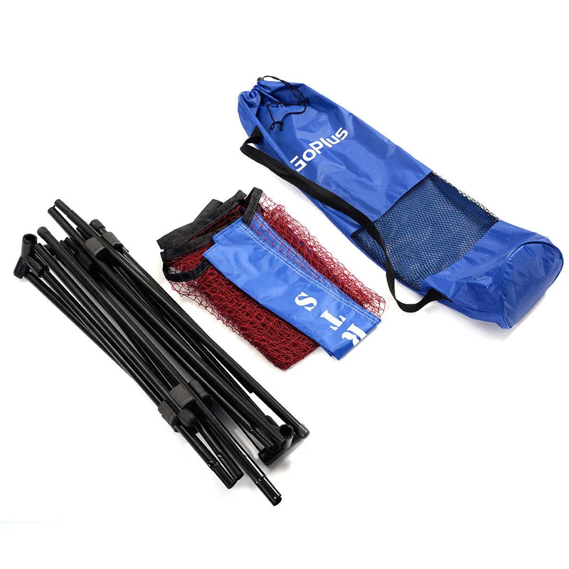 

Portable 15" x 4" Badminton Beach Tennis Training Net Adjustable Net Height For Multi Sport Coated Iron Frame Strong PE Net