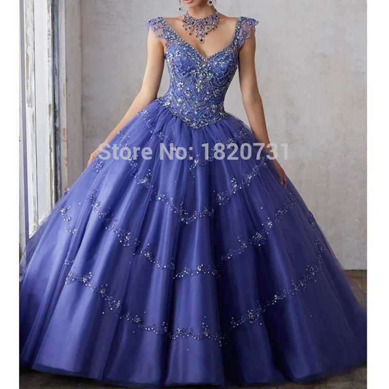 

Luxury Beading Crystal Ball Gown Quinceanera Dress Prom Dress Vestidos de 15 anos Sweet 16 Dress Tulle Skirt Long Teen Girls
