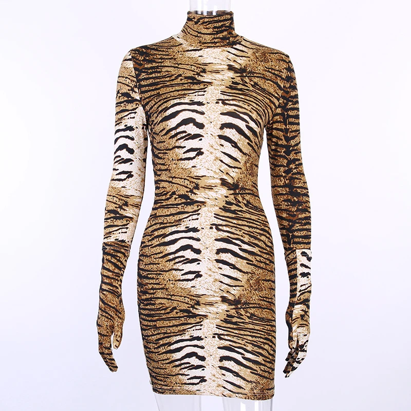 Artsu с принтом тигра длинным рукавом перчатками со съемной водолазкой женские