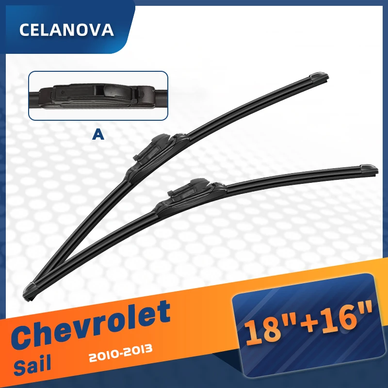 

CELANOVA Windshield Wiper Blade For Chevrolet Sail 2010-2013 18"+16" Frameless Windscreen Rubber wipers