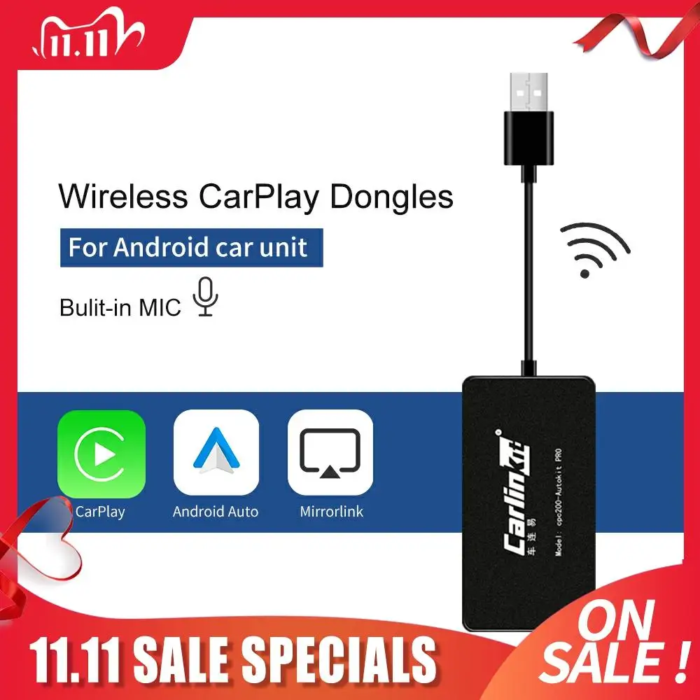 

Carlinkit Wireless Carplay/Android Auto Smart Link CarPlay Dongle for Android Navigation Player Mini USB Carplay Mirrorlink