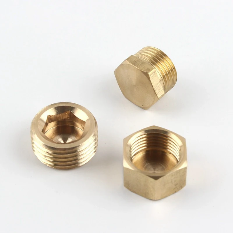 

2pcs G1/8'' 1/4'' 3/8'' 1/2'' 3/4'' Metal Plug Cap Nut Hexagon Nut Caps Copper Plug Hex Nut Plugged