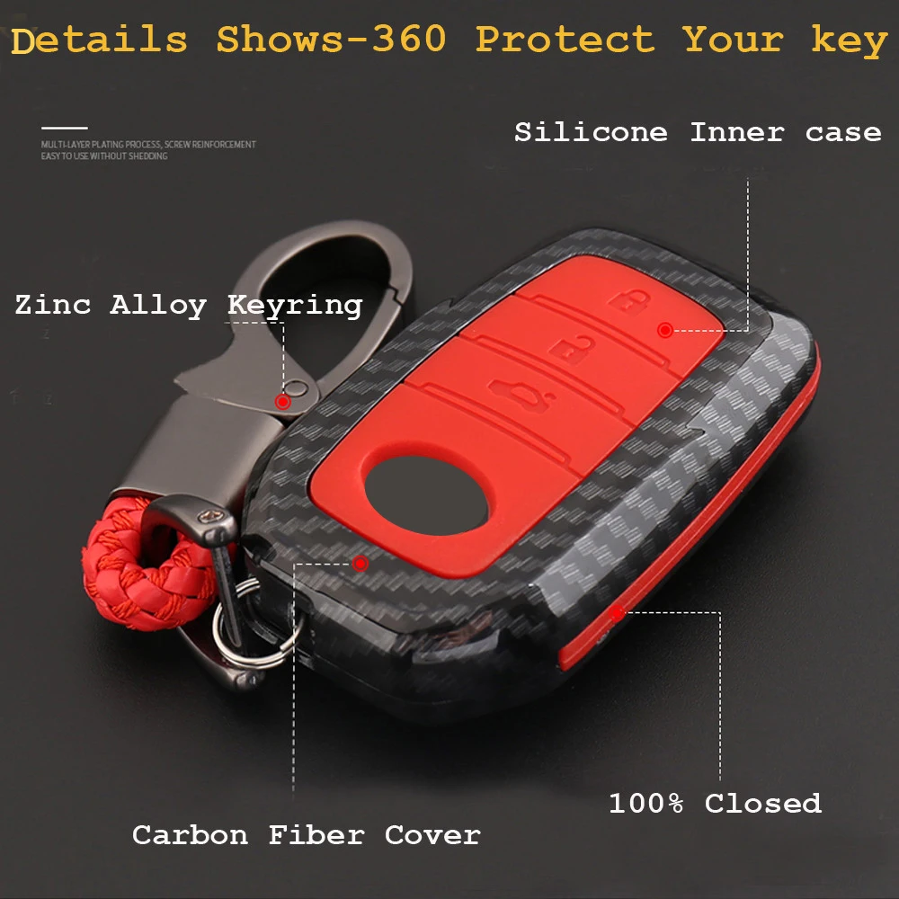 

Carbon Fiber Key Cover Case Shell Protector For Toyota Chr Rav4 Auris Avensis Prius Aygo Camry Land Cruiser 200 Prado Crown