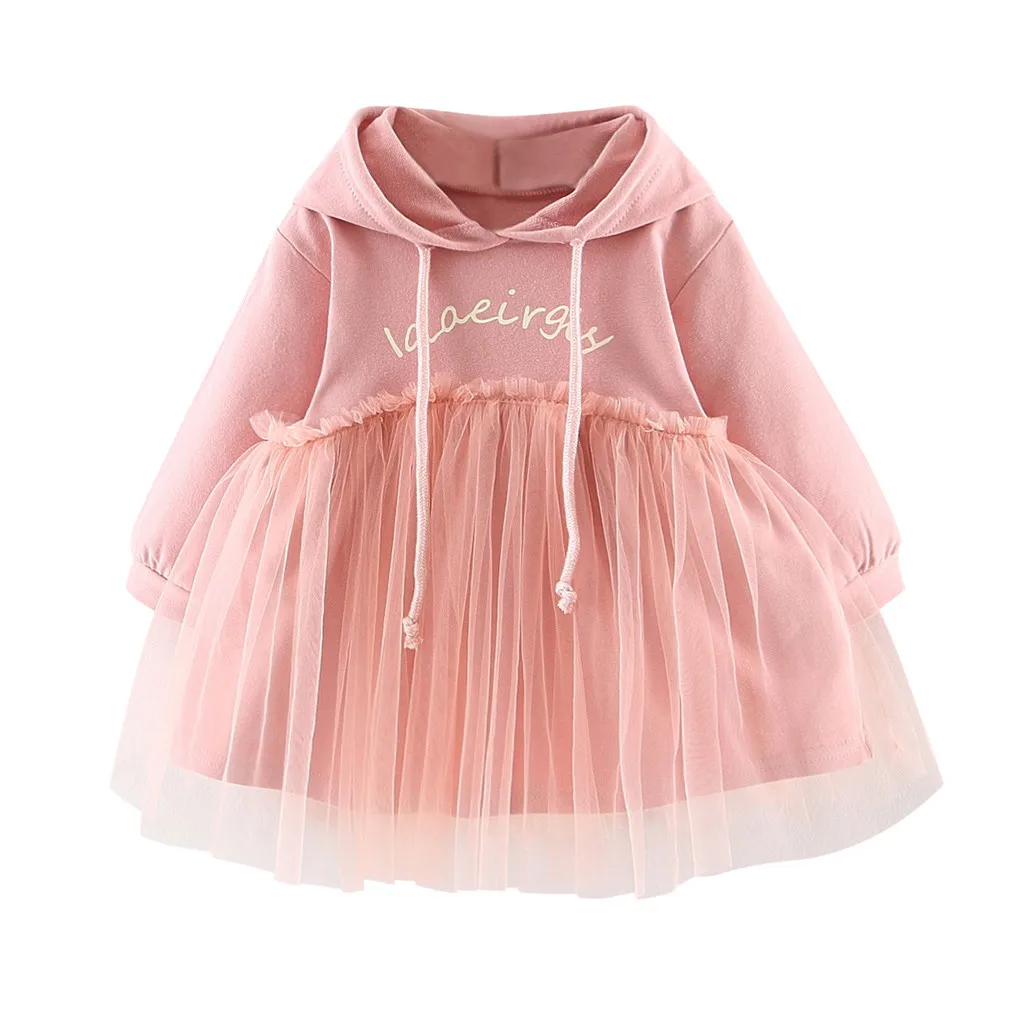 A Платье; платье для девочек; vestidos; Детские платья для девочек; vestido infantil; рождественское Новое Повседневное платье в стиле пэчворк с длинными рукавами и капюшоном; Z4 - Color: A