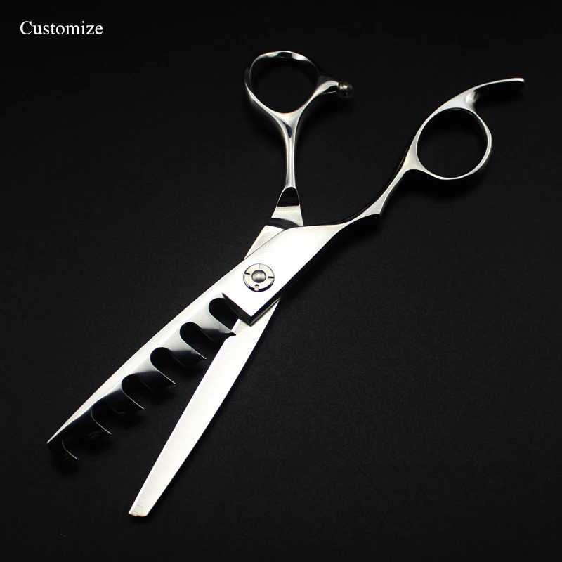 Японские Стальные Парикмахерские ножницы 6 дюймов с зубцами логотипом на заказ
