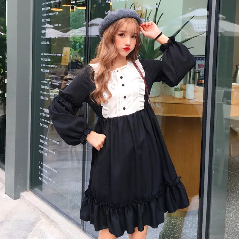 Милое Платье в стиле японского колледжа кружевное платье для девочек с