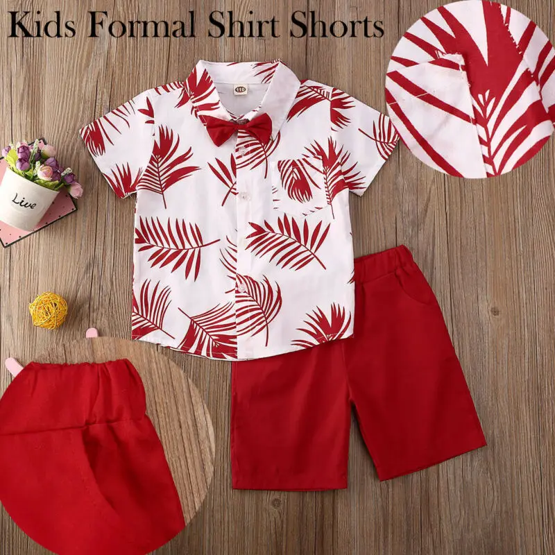 Pudcoco детское летнее платье для маленьких детей Детская одежда мальчика комплект