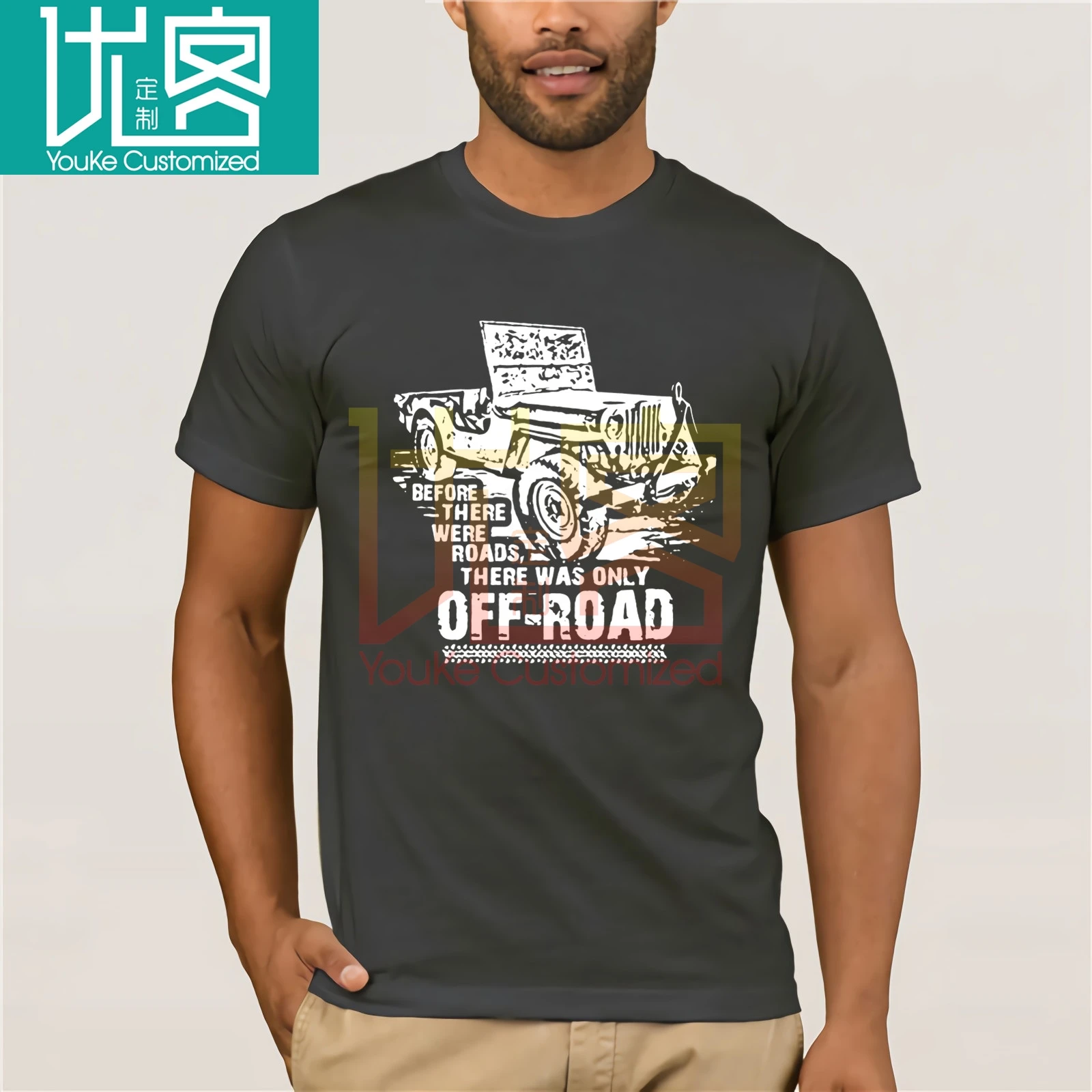 Adult Cheap China Clothing Jeeps T Shirt Men Best Car for Off Road T-shirt Creative designer t-shirt Short Sleeve Screw neck Tee | Мужская