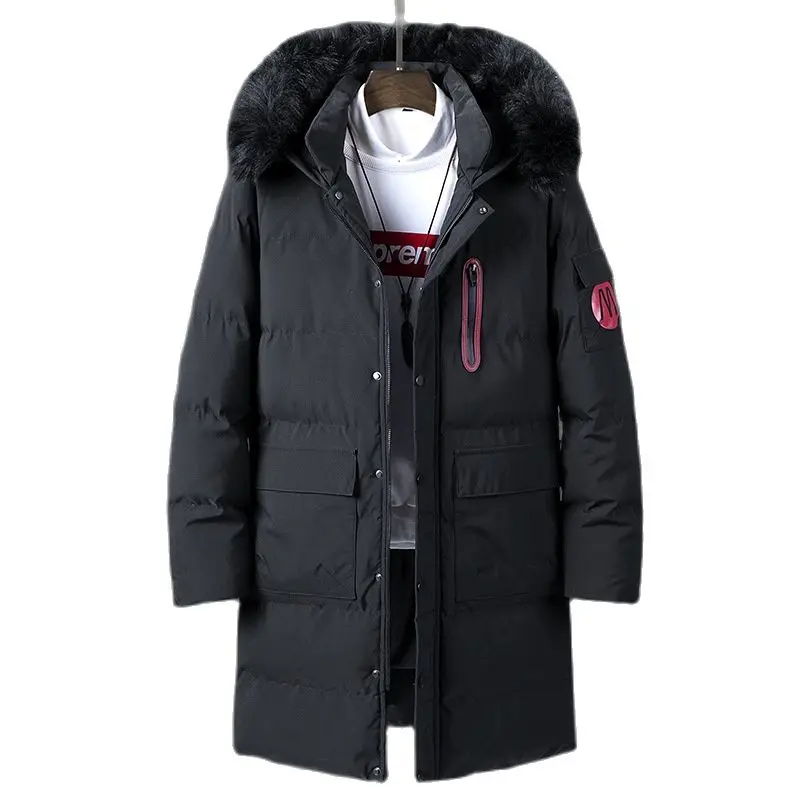 

2021 Winter Parka Men Hooded Fashion High Quality Winter Coat Men Long Thicken Warm Down Coat Black Parkas