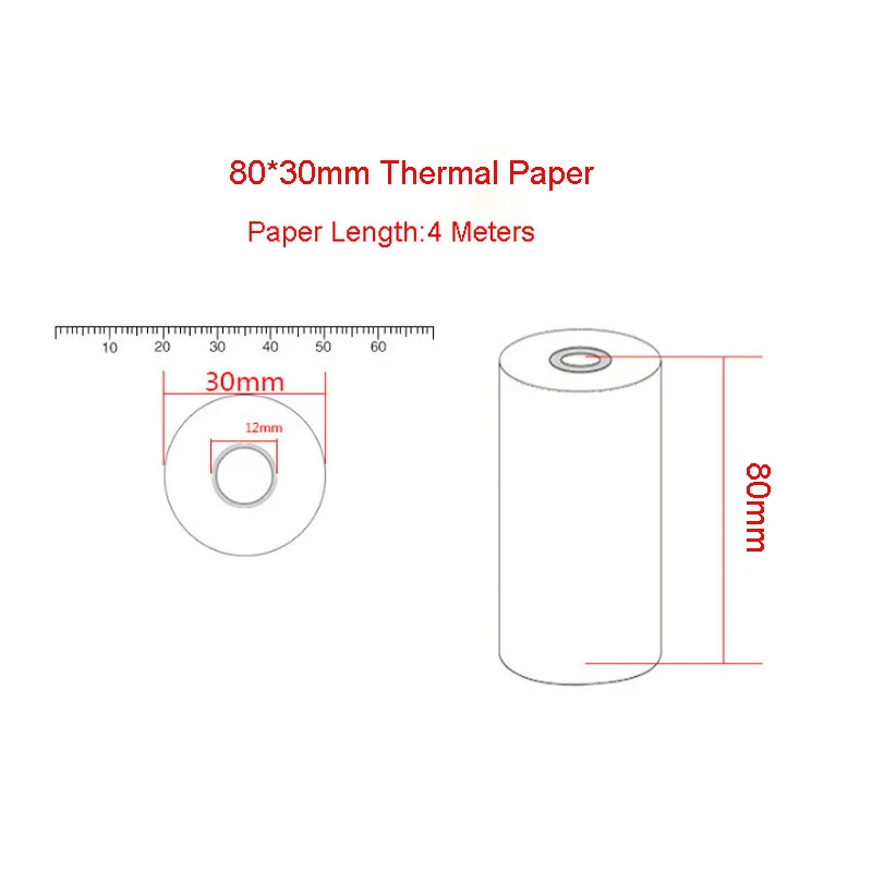 

5Pcs 80x30MM Thermal Receipt Paper Roll For Mobile 80MM POS Thermal Printer