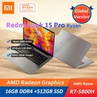 Новый ноутбук Xiaomi RedmiBook Pro 15, Ryzen 7 5800H 16 Гб DDR4 512 ГБ SSD 15,6 дюйма 3,2 K 90 Гц FHD, ноутбук на Windows 10, офисный ноутбук