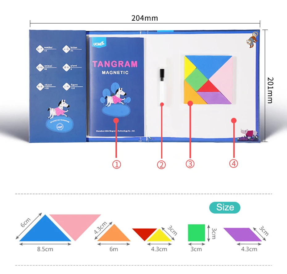 Магнитный из ЭВА(этиленвинилацетат) 3D Головоломка Tangram игры интеллектуальные головоломки Рисование настольная игра Развивающие игрушки для детей и взрослых