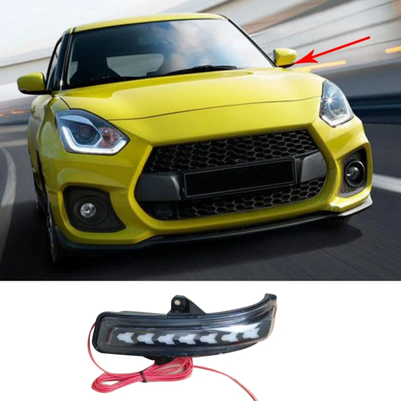 

2Pcs for Suzuki Swift 2014 -2017 Dynamic LED Turn Signal Light Side Wing Rearview Mirror Sequential Blinker Lamp
