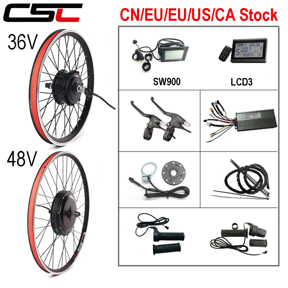 

Electric Bicycle Conversion Kit 36V 250W 350W 500W 48V 1000W 1500W EBike Brushless Hub Motor Bike Wheel kit bicicleta electrica