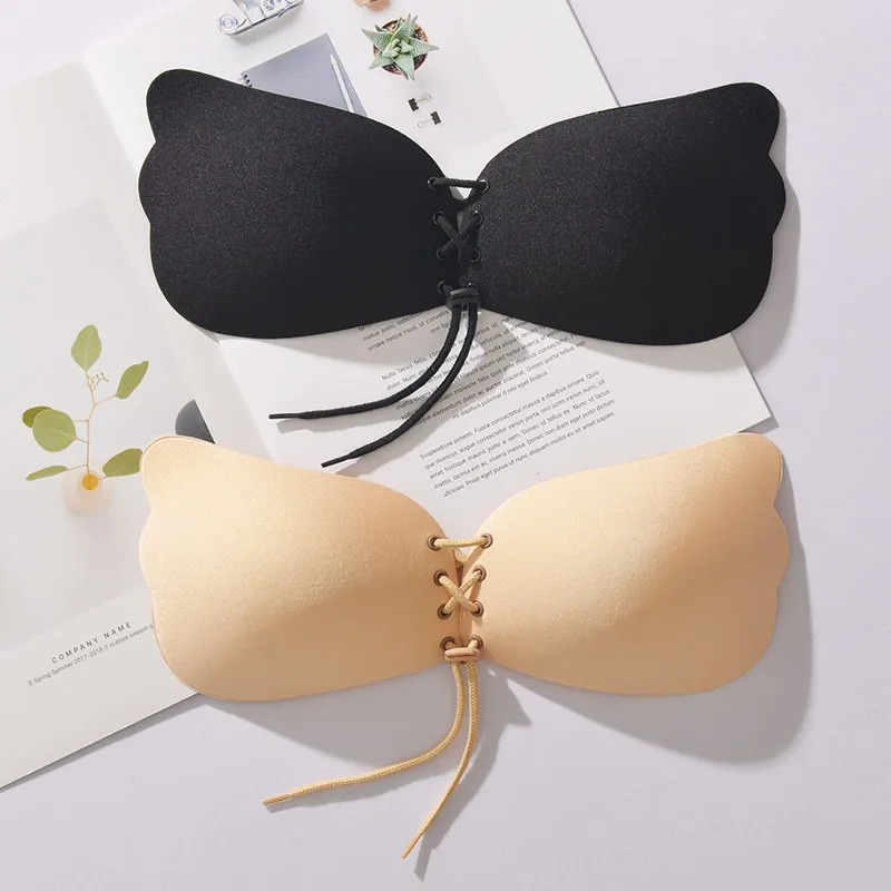 

Seamless Wireless Adhesive Stick Bra Strapless Push Up Bras Women Sexy Backless Drawstring Lingerie Invisible Silicone Bralette
