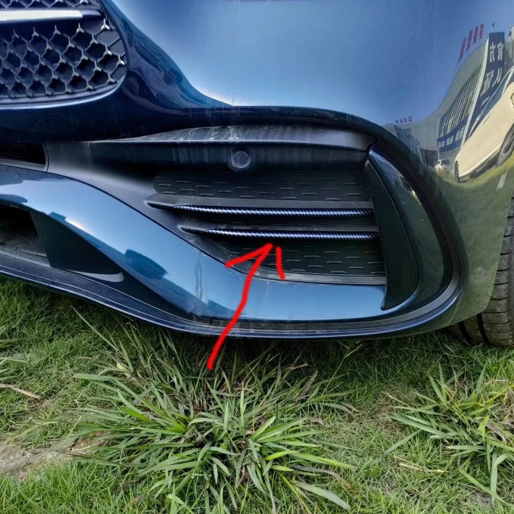 

For Mercedes-Benz C-Class W206 C180 C200 C300 2022 2023 3 Carbon Fiber Style Front Fog Light Lamp Cover Trim Molding Bezel