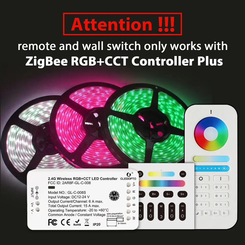 Led контроллер GLEDOPTO Zigbee RGBCCT Plus RGB CCT умный работает с Amazon Alexa Echo 3 0 Gateway APP