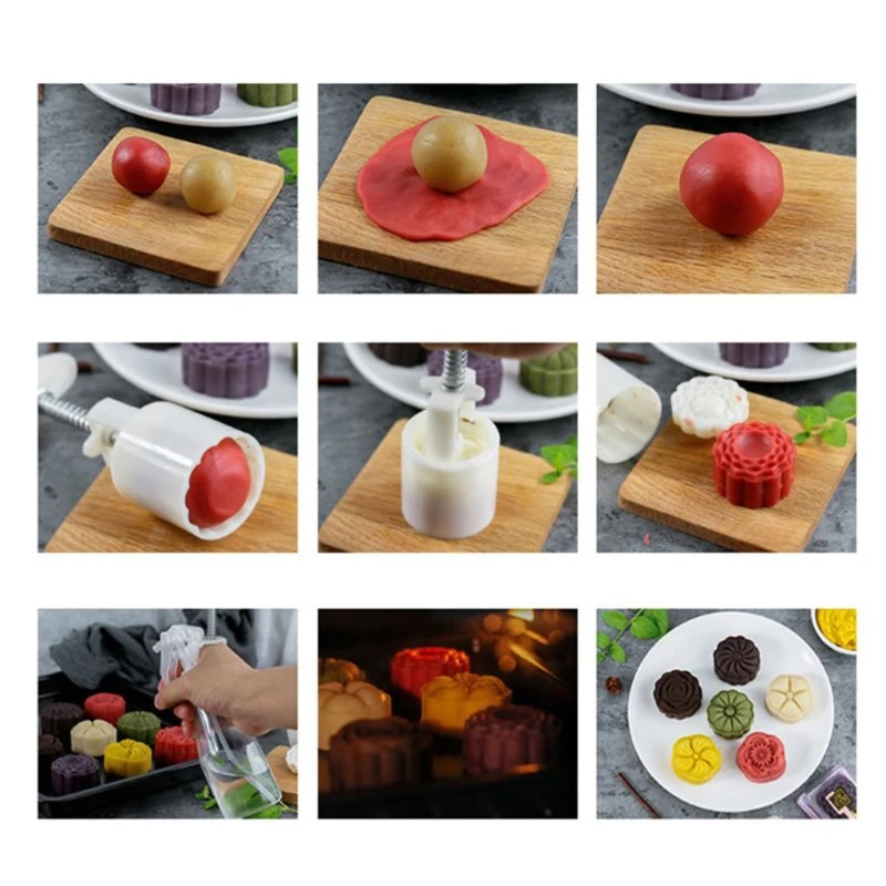 75 г Плунжер для торта Mooncake форма выпечки печенья с 5 штампами в виде