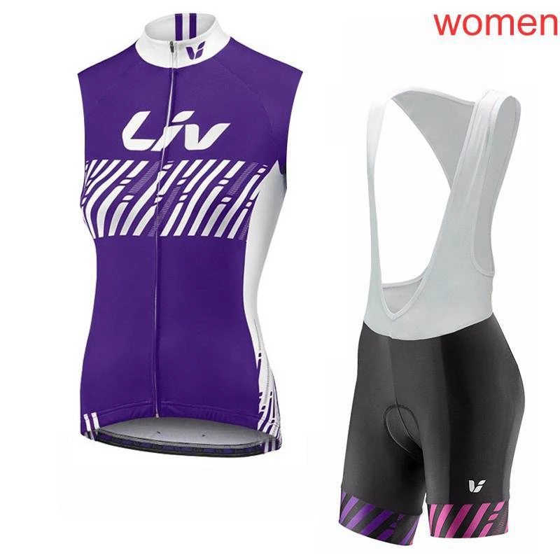 

LIV team Cycling Sleeveless jersey Vest bib shorts sets Women summer bicycle Racing Clothes Outdoor Sports 121504