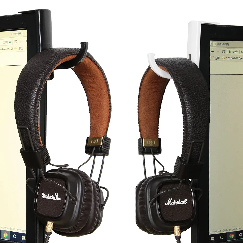 Универсальный пластиковый крючок-вешалка для наушников гарнитуры настенный