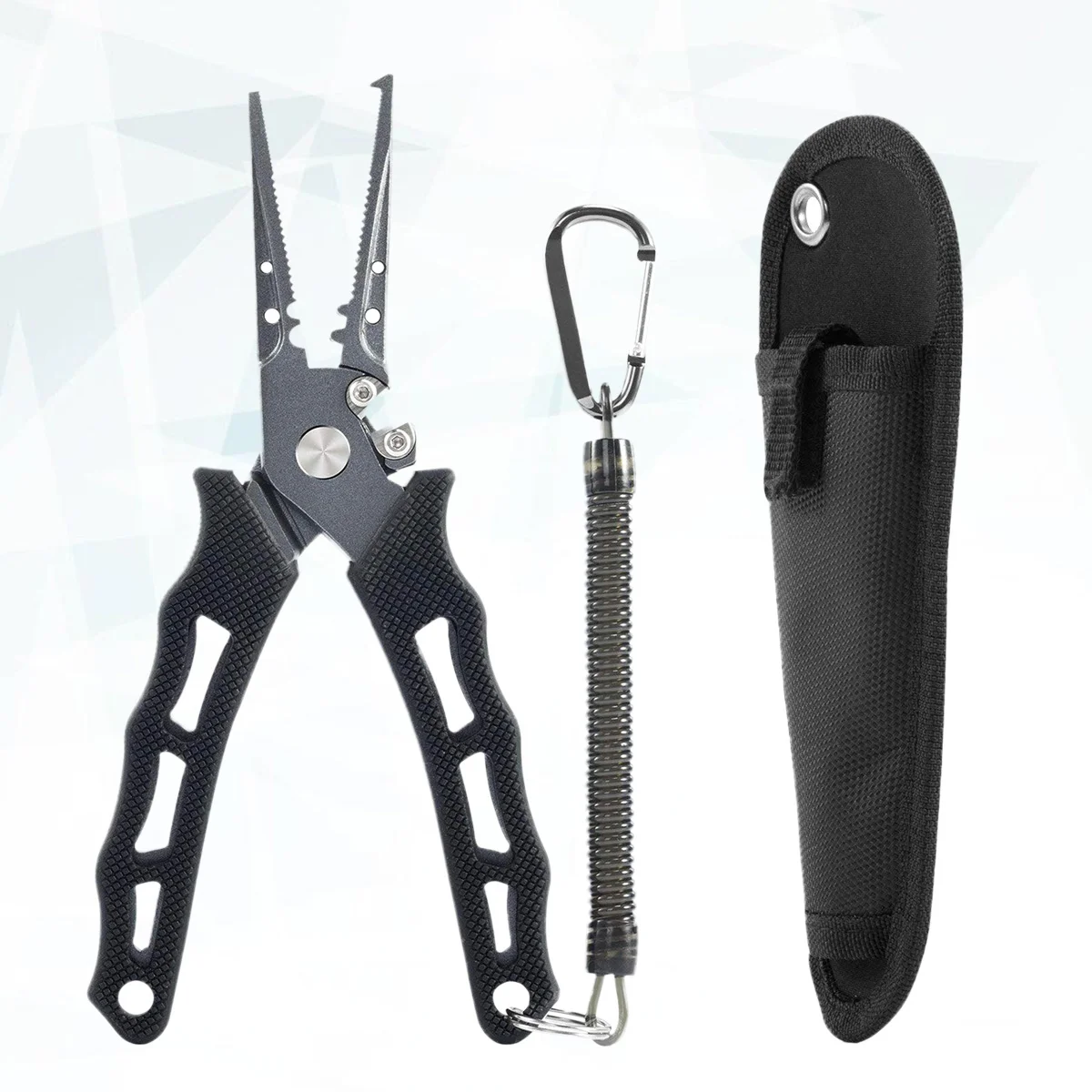 

3pcs Sea Fishing Anti-Corrosion Pliers Set Practical Sea Fishing Pliers Pannier Telescopic Hanging Rope Set for Man Woman Male