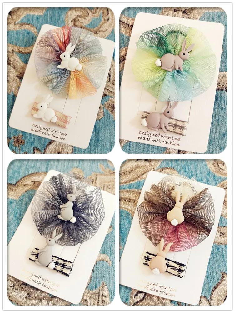 Бутик 12 комплектов модные милые градиентные галстуки из кроличьего меха Женская эластичная повязка для