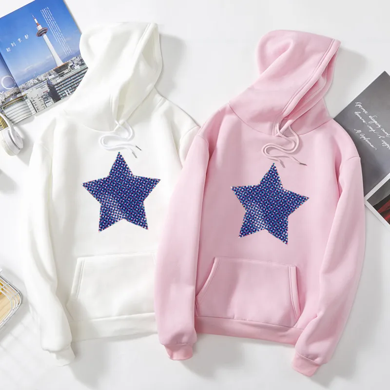 Новинка 2020 толстовка с капюшоном на весну и осень принтом пентаграммы длинным