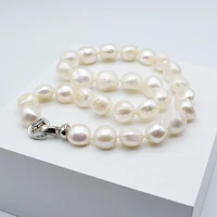large baroque pearl necklace white natural pearl irregular shape diameter 12 13mm short necklace love lady pearl necklace
