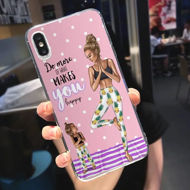 

Baby mom pink boy fashion Phone Case Transparent soft For iphone 5 5s 5c se 6 6s 7 8 11 12 plus mini x xs xr pro max