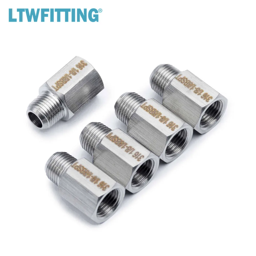 

LTWFITTING труба из нержавеющей стали 316, 1,5-дюймовый гнездовой BSPP x 1,5-дюймовый Штекерный адаптер BSPT, Топливный Газ, воздух