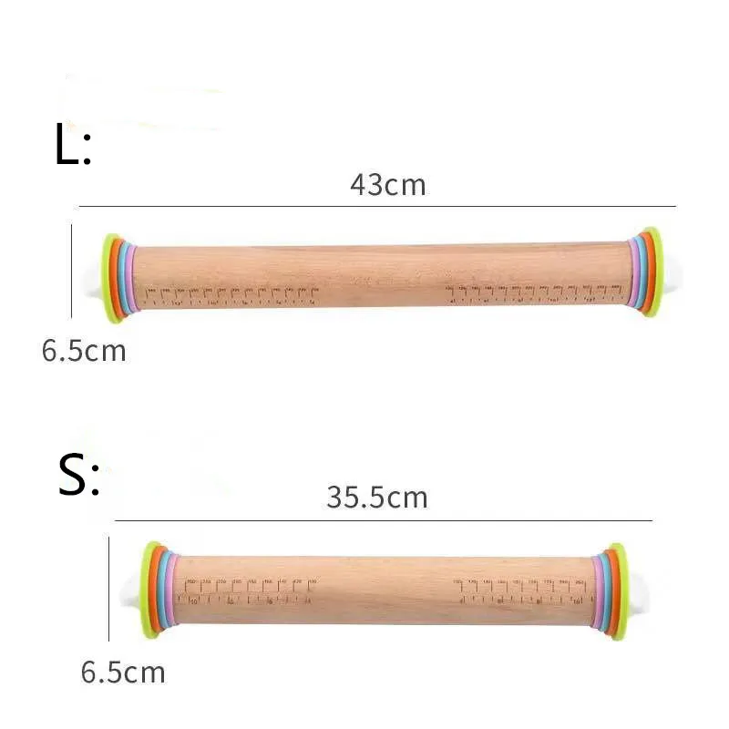 

Adjustable Rolling Pin Kitchen Christmas Decoration Pastry Baking Mold With Scale Rolling Pin Rolling Tool Flour Stick