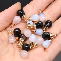 2 pieces natural stone charms rose quartzs agates pendants for diy jewelry making necklaces accessories size 8x12mm