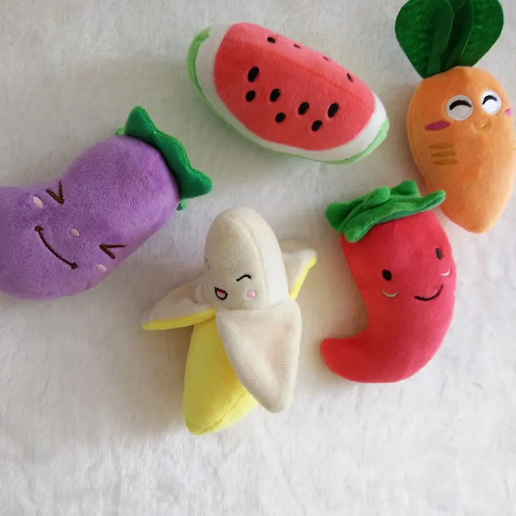 

Baby Chew Toy Squeaky Short Plush Sound Cute Vegetable Carrot Design Toys Safety Non-toxic Durable to Squeeze Toys