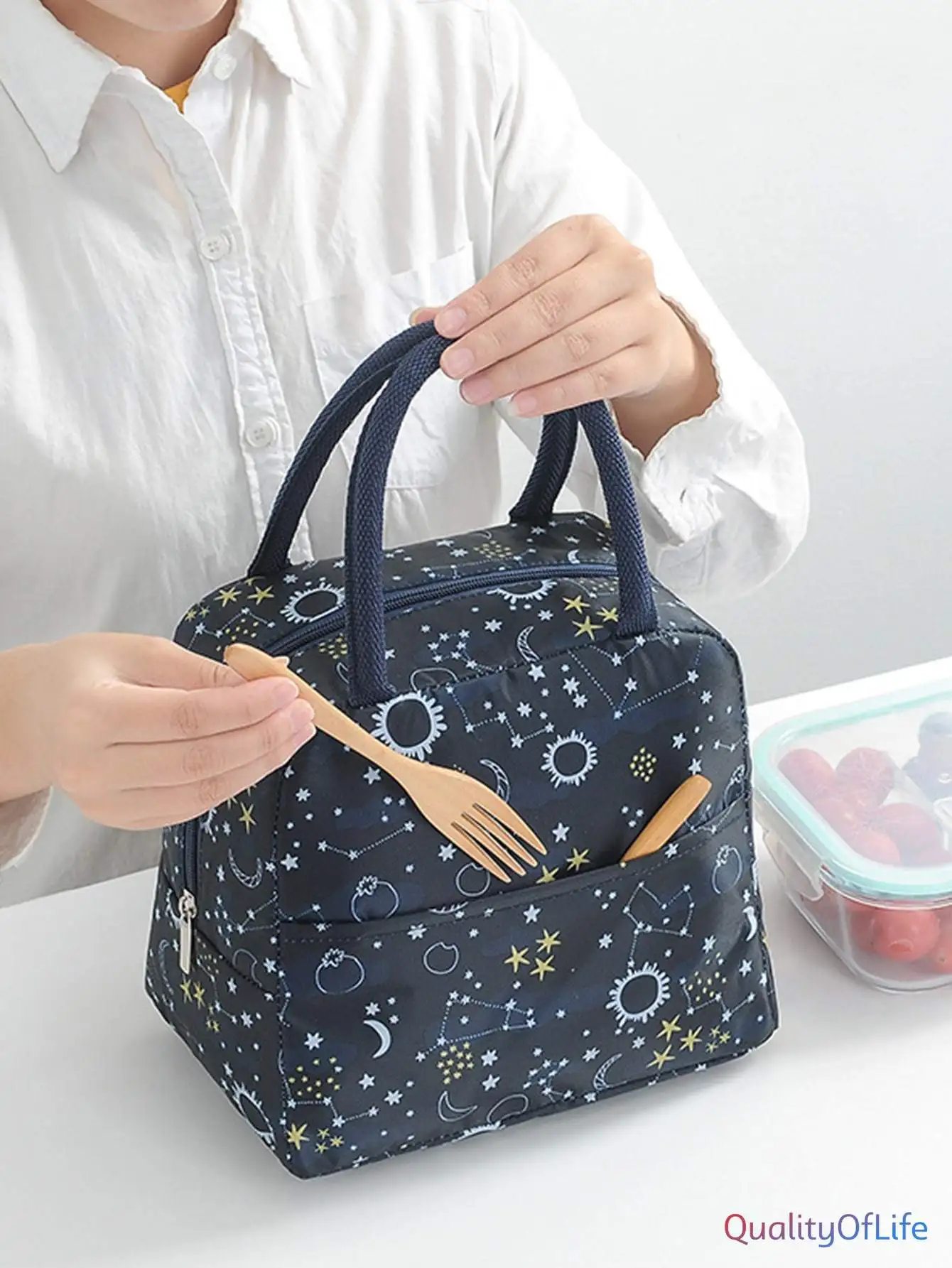 

Galaxy Pattern Lunch Bag one-size Black Oxford 1 pieceLunch Bags