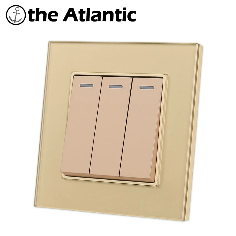 Atlectric 1 2 3 4 банда настенный выключатель кнопка выключателя света ЕС FR франч разъем