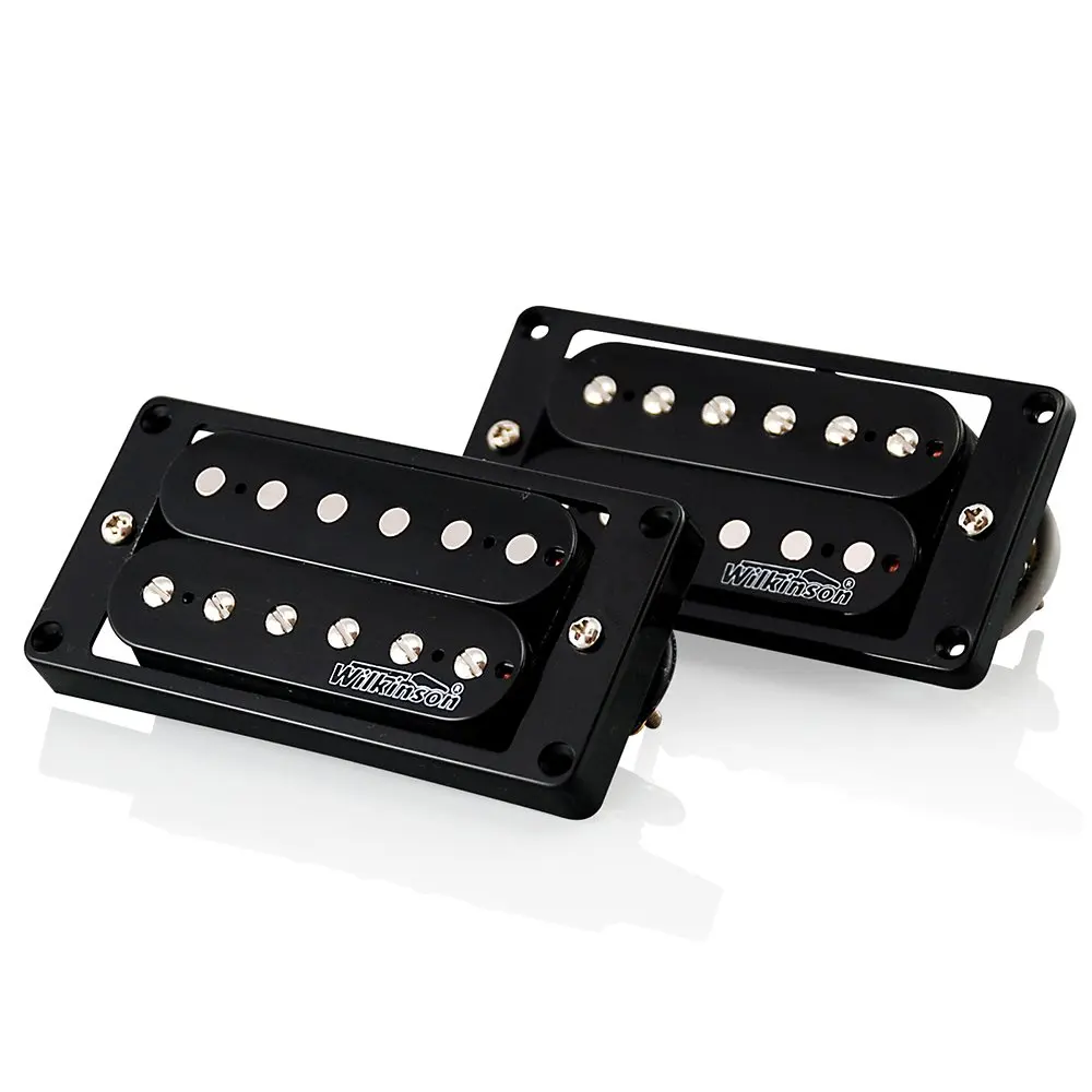 Black Wilkinson Humbucker Пикап шеи и мост 4C звукосниматель для гитары Комплект Зебра/черный - Цвет: Black