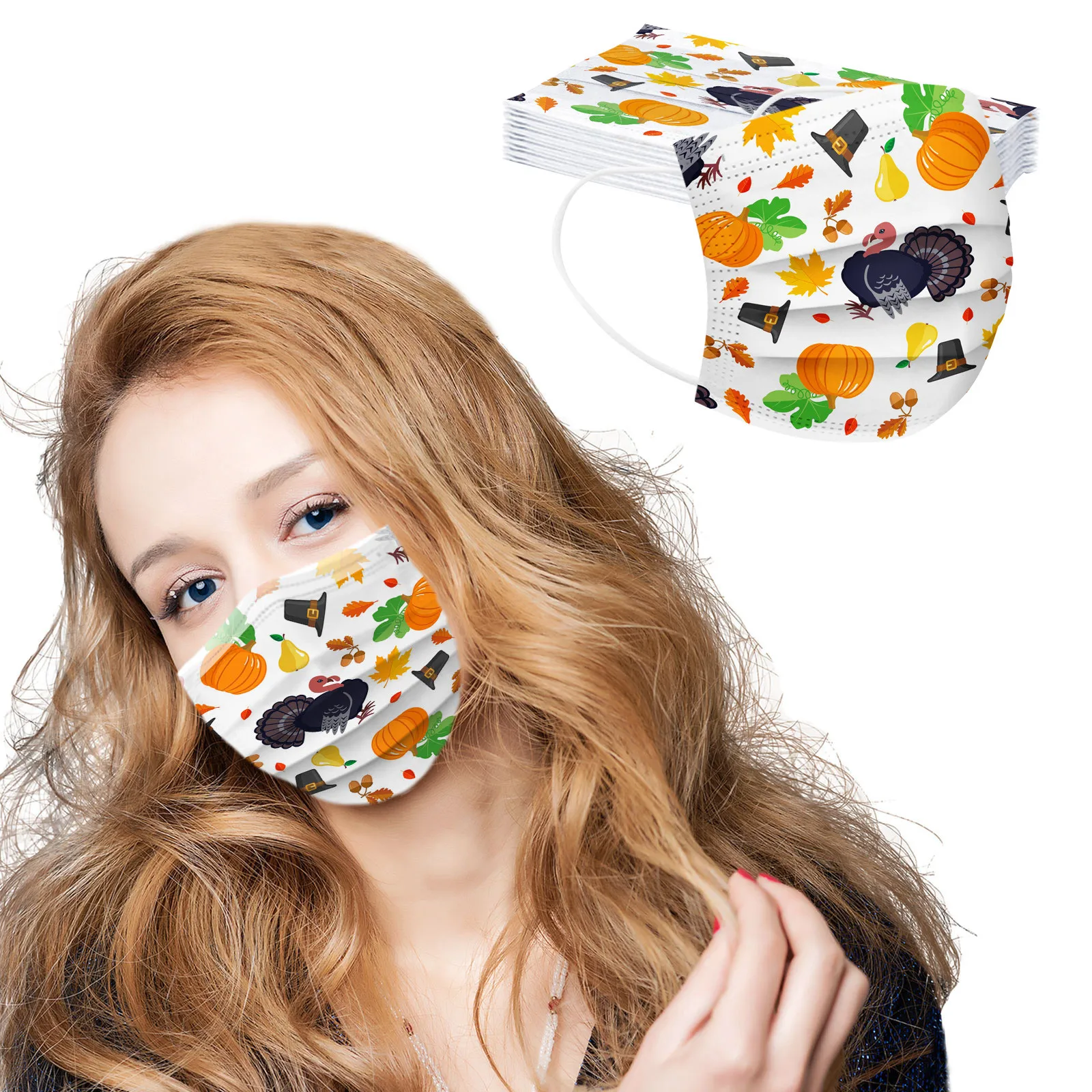 

Одноразовые унисекс маски с принтом на День Благодарения для взрослых 3-слойные маски модная противопылевая маска для лица эксклюзивная маска для здоровья