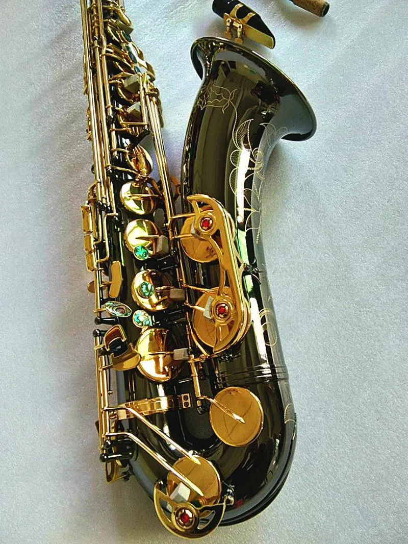 

New Tenor Black nickel gold Saxophone High Quality Sax B flat tenor saxophone playing professionally paragraph Music gift