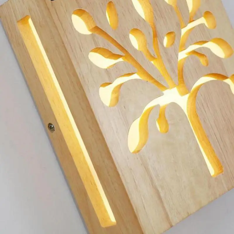 Современный деревянный настенный светильник Спальня Кухня зеркальный ing