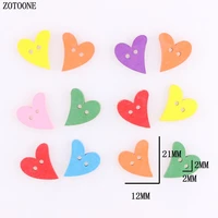 zotoone diy mix random corful heart wood buttons 1221mm sewing craft 2 holes wooden buttons clothes scrapbooking decor a